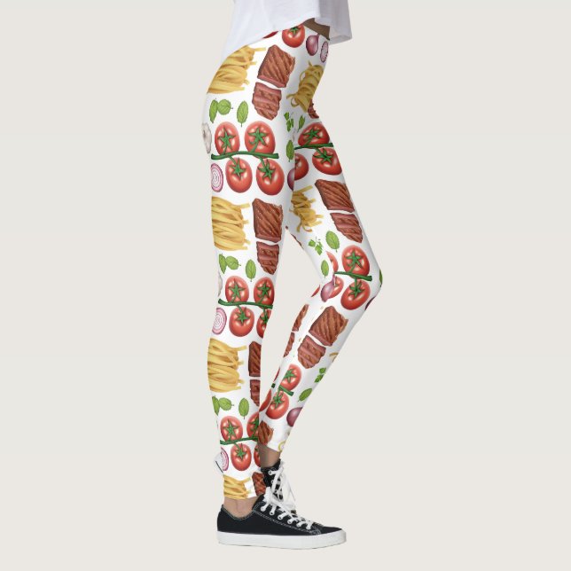 Leggings Guêtres de motif de pâtes (Droite)