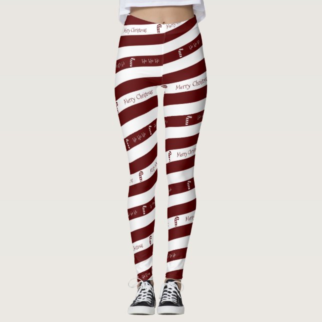 Leggings Guêtres de Noël de sucre de canne (Devant)