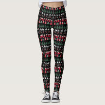 Guêtres de noir de motif de Noël
