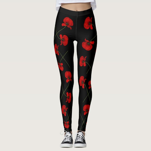 Leggings Guêtres de pavot (Devant)