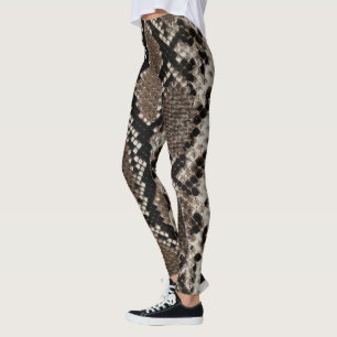 Leggings Guêtres de peau de serpent de python réticulé d