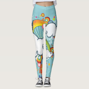 Leggings Guêtres de personnes de nuage d'arc-en-ciel