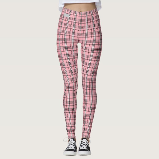 Leggings Guêtres de plaid de rose de COLLECTION de SERESHKI (Devant)