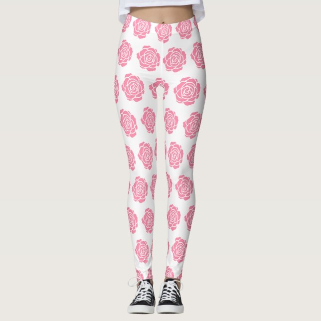 Leggings Guêtres de rose de rose (Devant)
