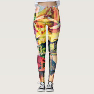 Leggings Guêtres de rose jaune d'heure-milliampère Jongg
