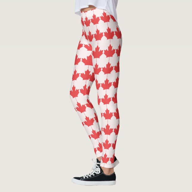 Leggings Guêtres de rouge de feuille d'érable de jour du (Gauche)