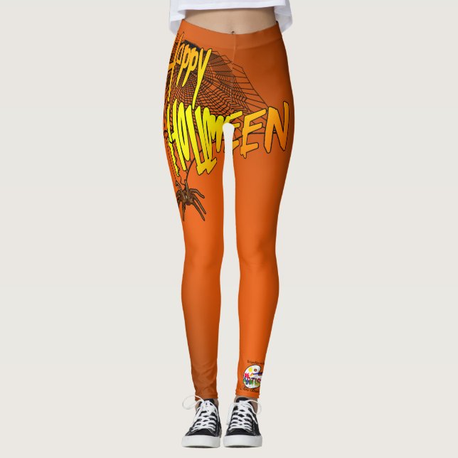 Leggings Guêtres de sorcière de citrouille de fantôme de (Devant)