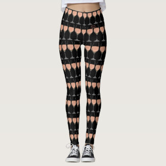 Leggings Guêtres de spandex en verre de vin rosé