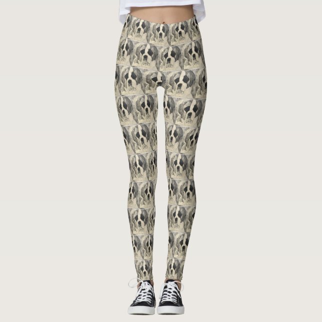 Leggings Guêtres de St Bernard d'amour de chiot (Devant)