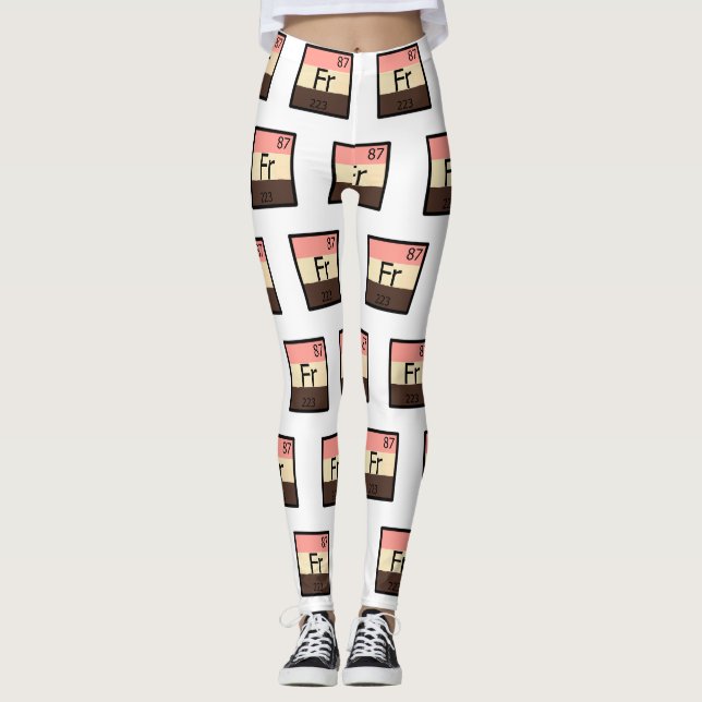 Leggings Guêtres de Tableau périodique de franc de francium (Devant)