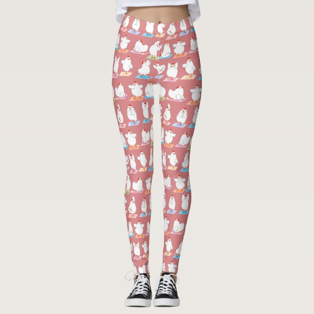 Leggings Guêtres de yoga de poulet (Devant)
