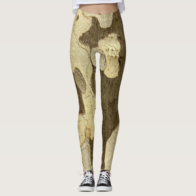 Leggings Guêtres d'écorce d'arbre d'avion de Londres (Devant)