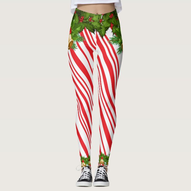 Leggings Guêtres d'Elf de Noël (Devant)