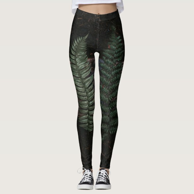 Leggings Guêtres d'étude de fougère (Devant)