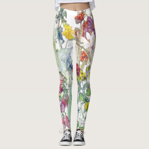 Leggings Guêtres d'impression de fleurs de jardin botaniqu
