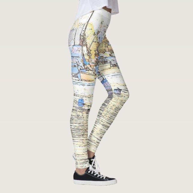 Leggings Guêtres d'impression de voiliers d'île de Balboa (Droite)