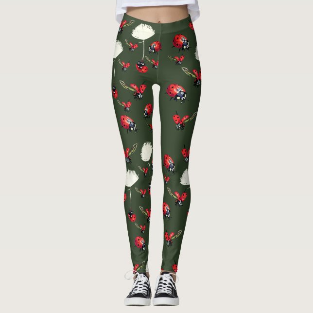 Leggings Guêtres d'insectes de coccinelles (Devant)