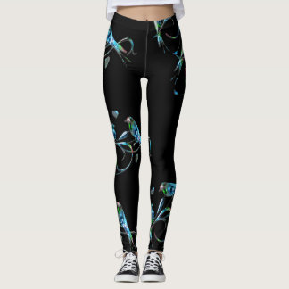 Leggings Guêtres d'inséparables dans le noir
