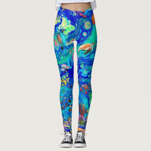 Leggings Guêtres d'océan, guêtres de tortue, guêtres de