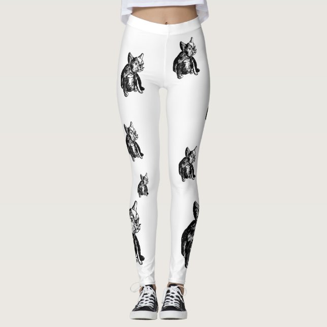 Leggings Guêtres douces de chien de chiot de Buldog de (Devant)
