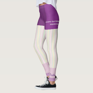 Leggings Guêtres en pastel d'équipe/club de rayure avec d