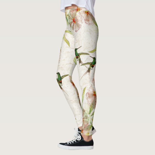 Leggings Guêtres florales de faune d'animaux d'oiseaux de (Gauche)