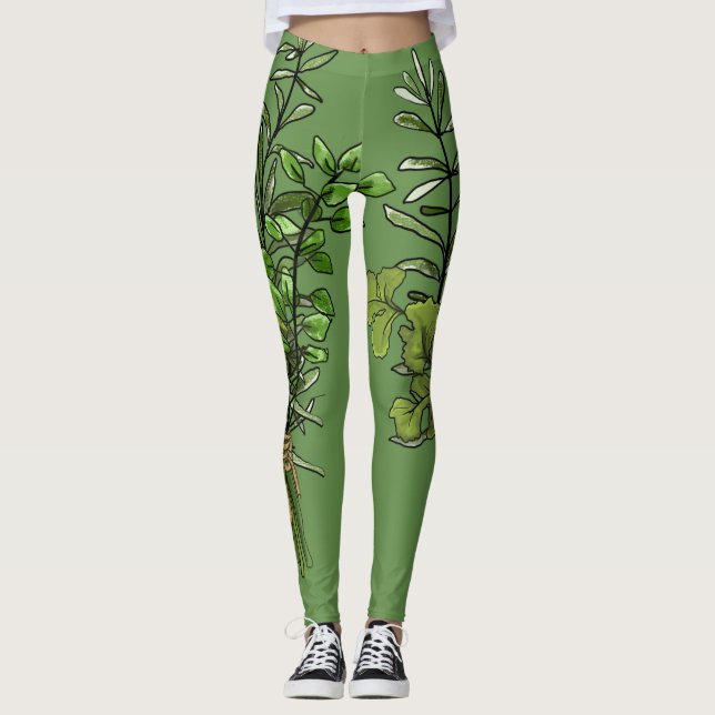 Leggings Guêtres fraîches d'herbe (Devant)
