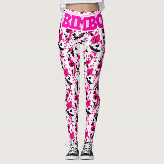 Leggings Guêtres idiotes roses de luxe de poule mouillée de