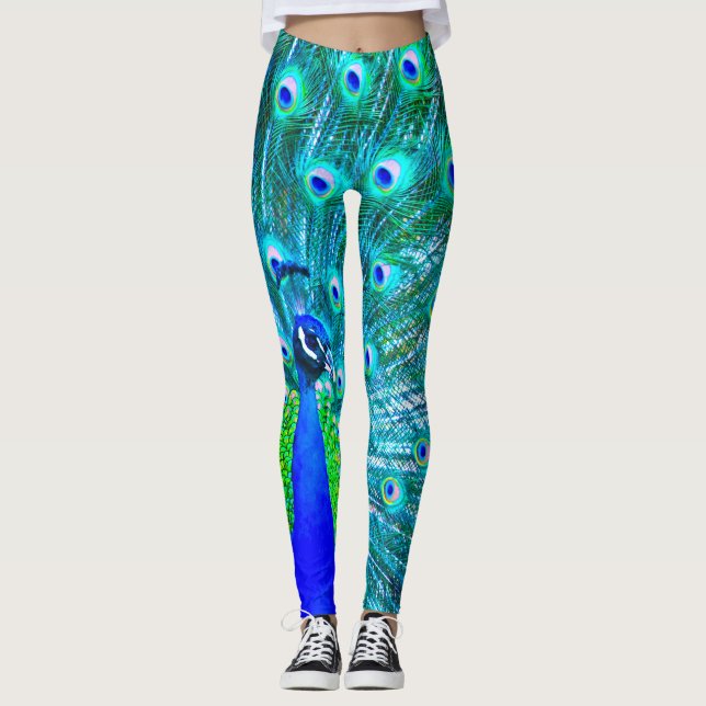 Leggings Guêtres impériales de paon d'impératrice (Devant)
