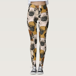 Leggings Guêtres imprimées par motif de chien de race de