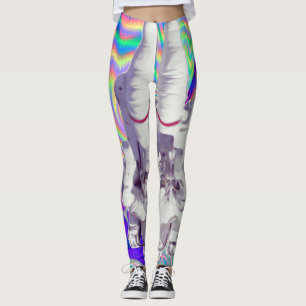 Leggings Guêtres iridescentes olographes de l'espace