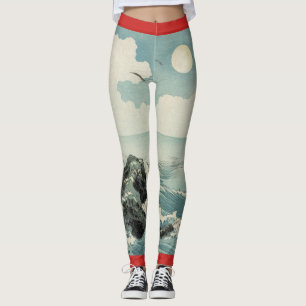 Leggings guêtres japonaises d'impression de bloc en bois d