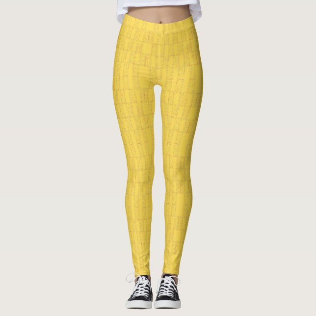 Leggings Guêtres jaunes de route de brique (Devant)