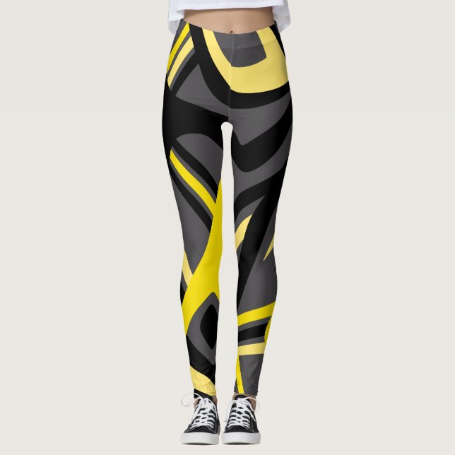 Leggings Guêtres jaunes de souffle (Devant)