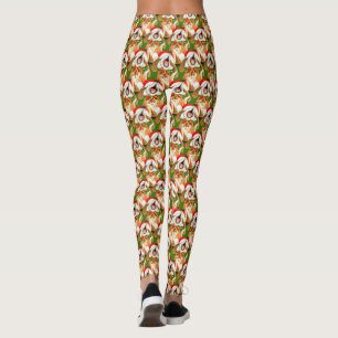 Leggings Guêtres lunatiques d'aquarelle de choeur de chien