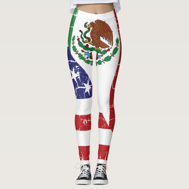 Leggings Guêtres mexico-américaines de drapeau (Devant)