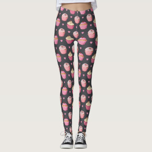 Leggings Guêtres mignonnes d'impression de petit gâteau
