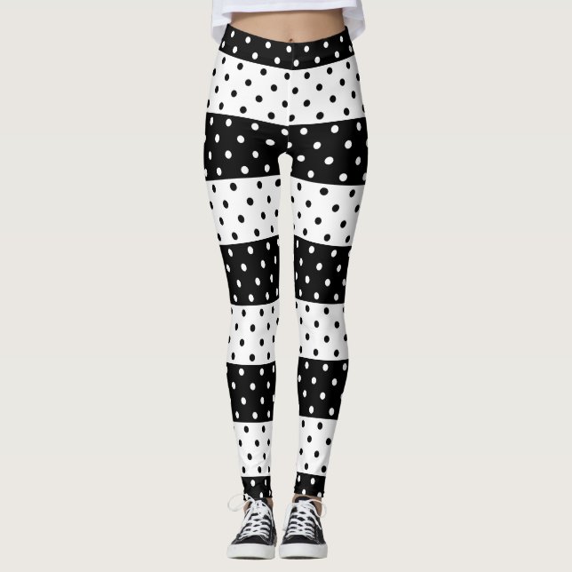 Leggings Guêtres monochromes de pois (Devant)