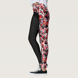 Leggings Guêtres multi de motif de Web de rayure de côté