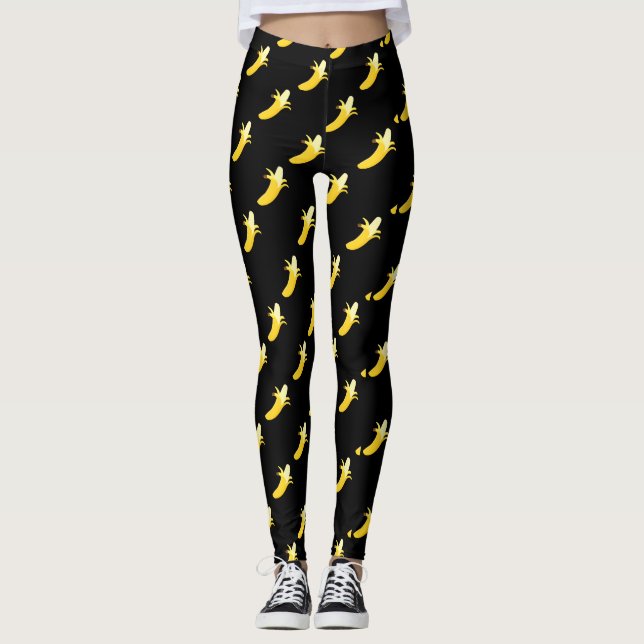 Leggings Guêtres noires de banane (Devant)