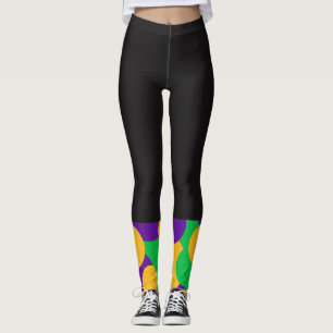 Leggings Guêtres noires de mardi gras