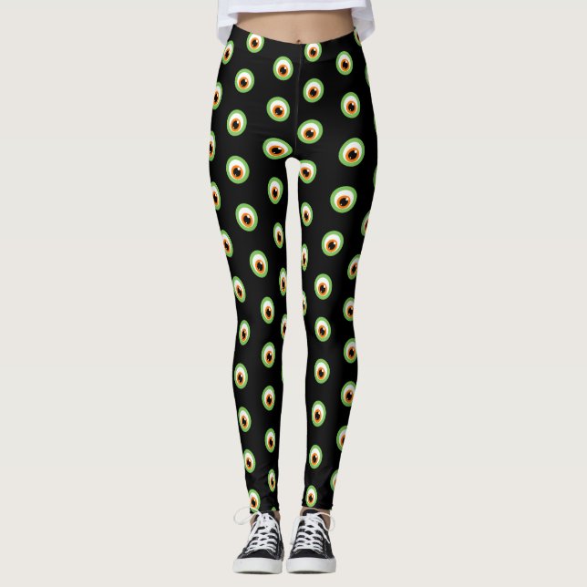 Leggings Guêtres noires d'oeil de monstre (Devant)
