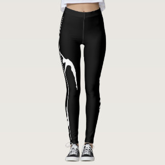 Leggings Guêtres noires et blanches de danse de Polonais