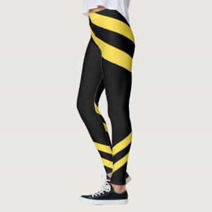 Leggings Guêtres noires et jaunes de séance d'entraîneme