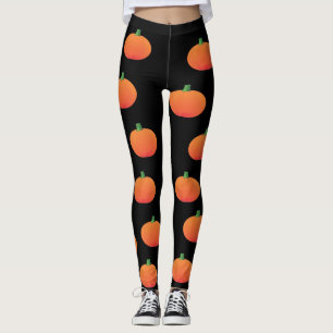 Leggings Guêtres noires et oranges de Halloween de