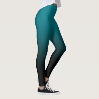 Leggings Guêtres noires turquoises d'Ombre