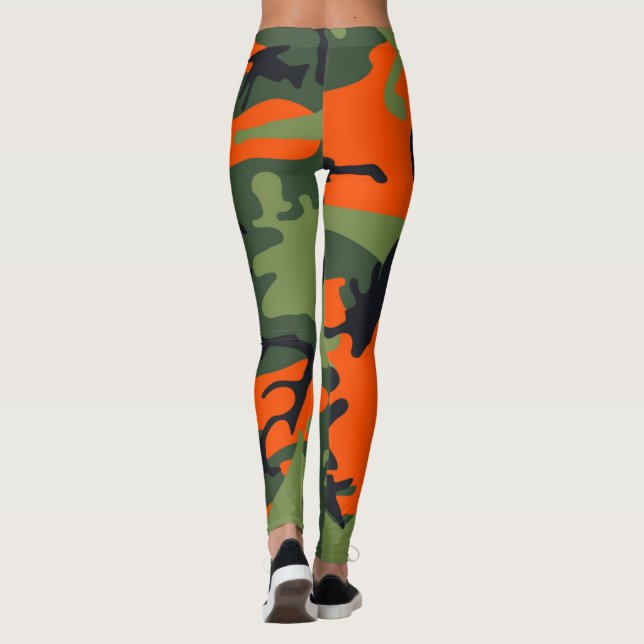Leggings Guêtres oranges de camouflage (Dos)