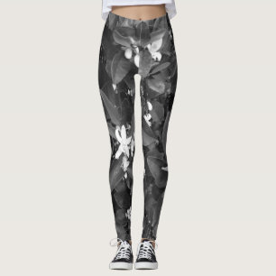 Leggings Guêtres oranges de fleur