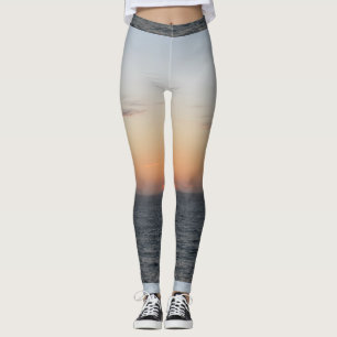 Leggings Guêtres oranges rougeoyantes de coucher du soleil