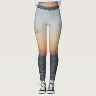 Leggings Guêtres oranges rougeoyantes de coucher du soleil